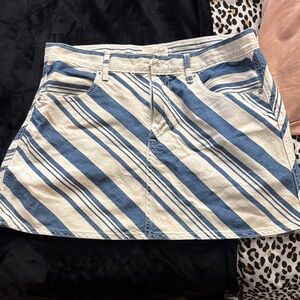Universal Thread Blue and White Striped Mini Skirt